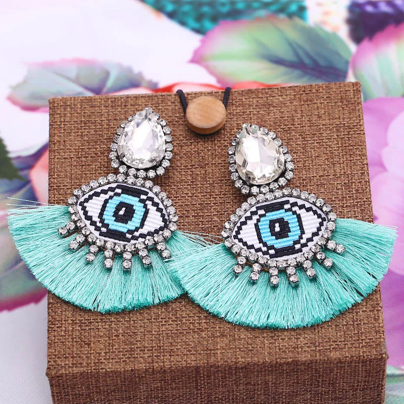 2019 Luxury Watermelon String Beads Dangle Earrings For Women Girl Wedding Bohemian Cute Statement Earrings Jewelry (2)