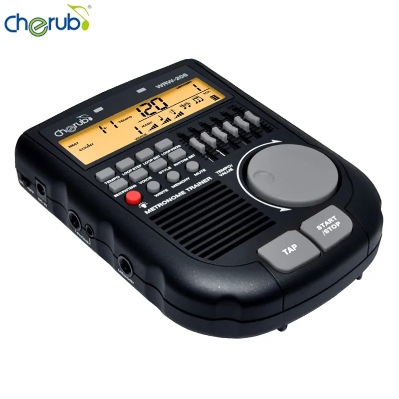 

Cherub WRW-206 Digital Drum Metronome Rhythm Editor Professional Multiple Metronome Sounds Loop Play Function Amp Simulator Drum