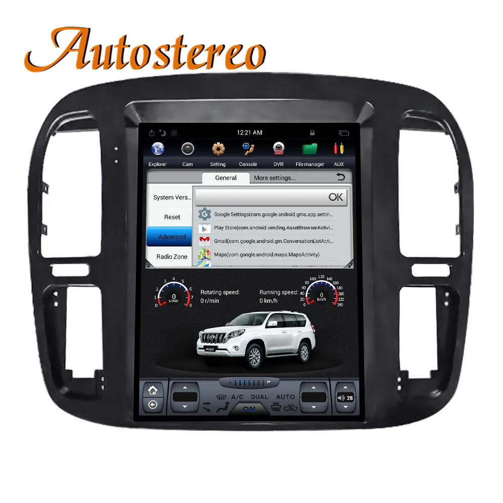 Android9 вертикальный экран Автомобильный gps навигатор для TOYOTA LAND CRUISER LC100 92-2002 головное устройство мультимедийный плеер радио магнитофон