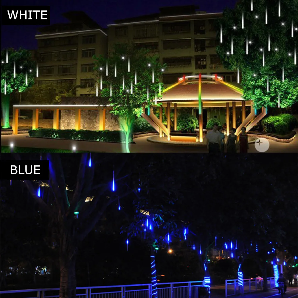LED Meteor Shower Rain Tubes 30cm 8 Tube Christmas String Light Waterproof Home Garden Party Wedding Decoration EU/US Plug LED Meteor Shower Rain Tubes 30cm 8 Tube Christmas String Light Waterproof Home Garden Party Wedding Decoration EU/US Plug