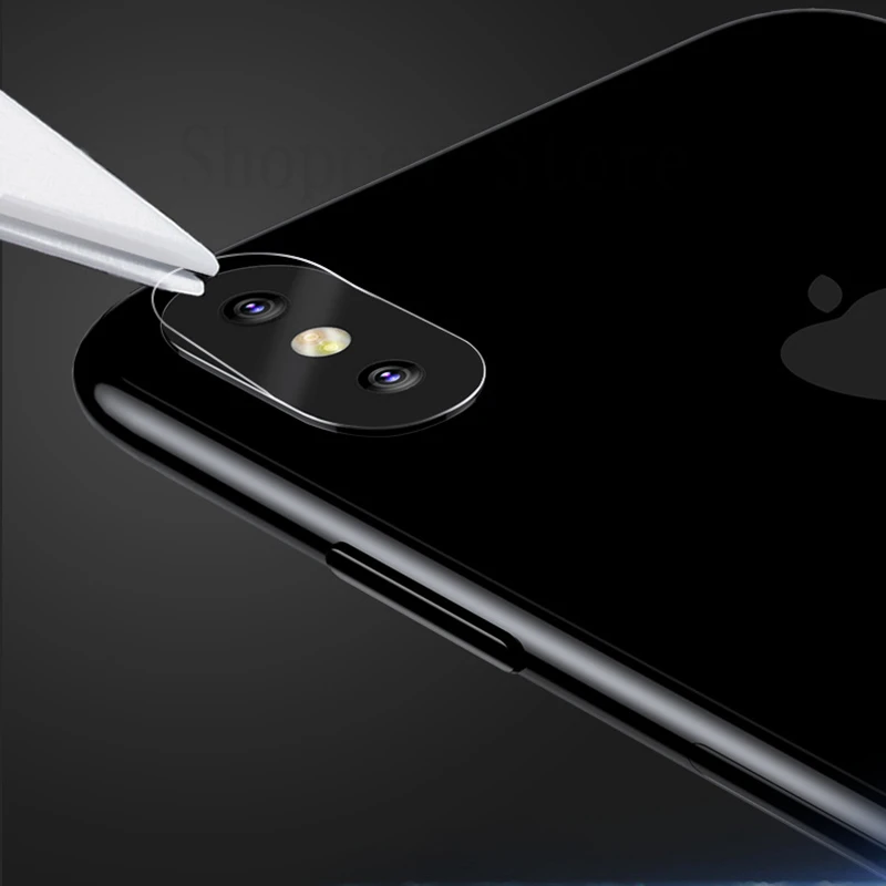 2 piezas de vidrio templado de lente de cámara trasera para iPhone XS MAX XR XS Protector de pantalla de lente para iPhone 8X7 6,1, 6,5 de 5,8 pulgadas