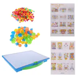 Детские головоломки Развивающие умные игрушки пуговицы ногтей геометрический форма животных здание книги по искусству сборки DIY творческ