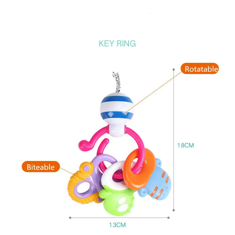 Детская погремушка игрушка интеллект захватывающие десны пластик ручной Колокольчик погремушка забавные развивающие мобильные игрушки подарки на день рождения - Цвет: I04411