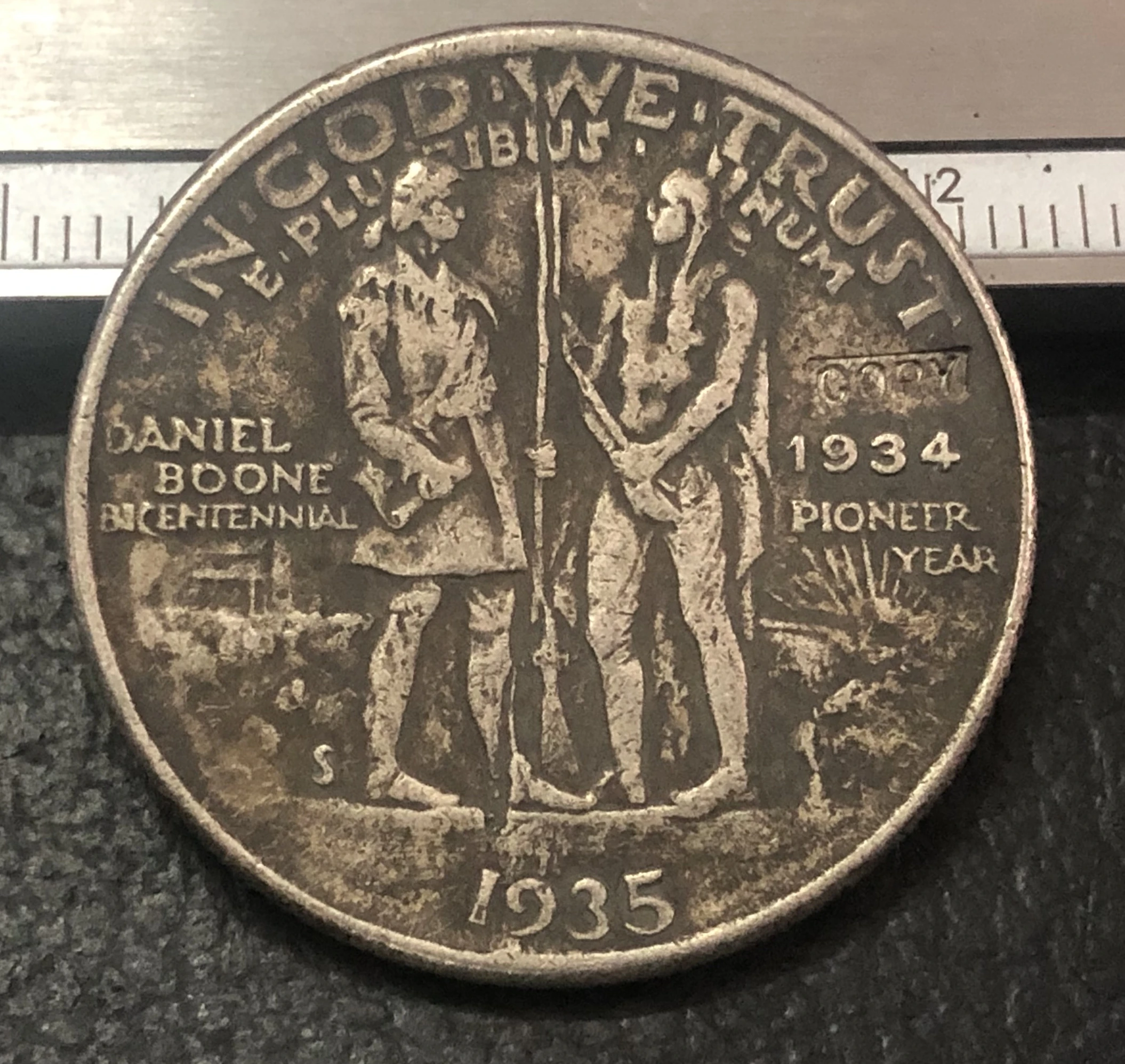 1935 США половина доллара боон двухкомпонентный посеребренный | Дом и сад