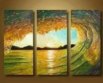 

Modern Abstract Art Oil Painting On Canvas - Ocean Waves Surf (no framed)
