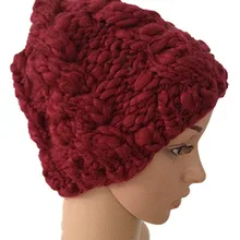 BomHCS осень зима теплый ручной вязки теплая шапочка-бини шапка