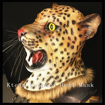 

Top Grade 100% Latex Promotional Realistic High-quality Fancy Costume Latex Leopard Man Mask Halloween Party Cosplay Tiger Mask
