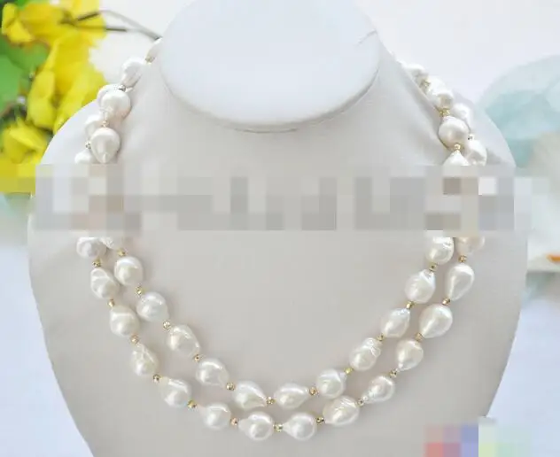 

song voge gem nanJ2436 WHITE ALMOST ROUND Edison KESHI REBORN PEARL NECKLACE