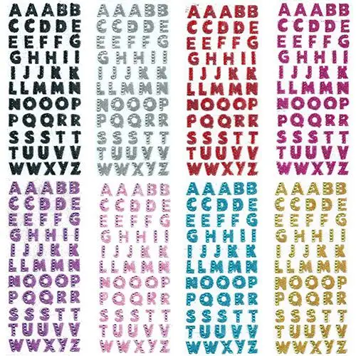 SELF ADHESIVE LETTERS stickers graph 50mm high vinyl alphabet  A-Z OCR STANDARD 