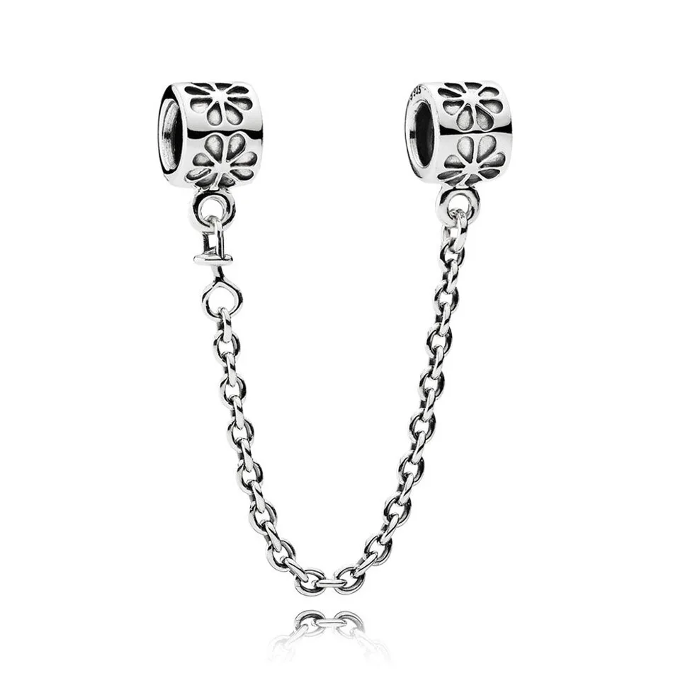 

Authentic 925 Silver DIY Jewelry Daisy Safety Chain Charms fit Pandora Bracelets & Bangles
