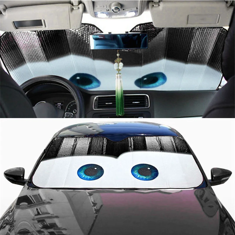 Car Eyes Heated Windshield Sunshade Car Window Windscreen Cover Sun Shade Car-covers Solar Protection Sunshade Auto Sun Visor