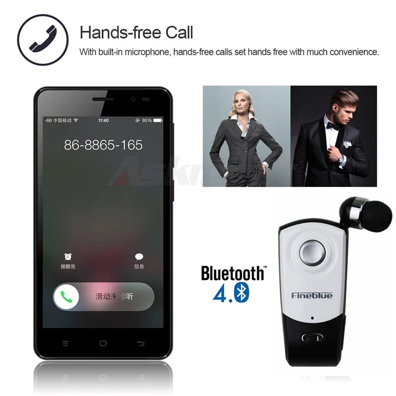 Fineblue F960 Беспроводная гарнитура Bluetooth Hands free наушники с микрофоном Звонки напоминают вибрацию износ пульт на прищепке