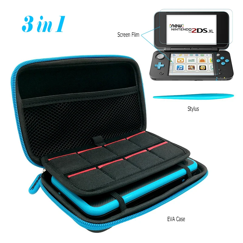 Чехол для Nintendo New 2DS LL/XL EVA чехол хранения с 2 защитными пленками экрана и 1 стилусом