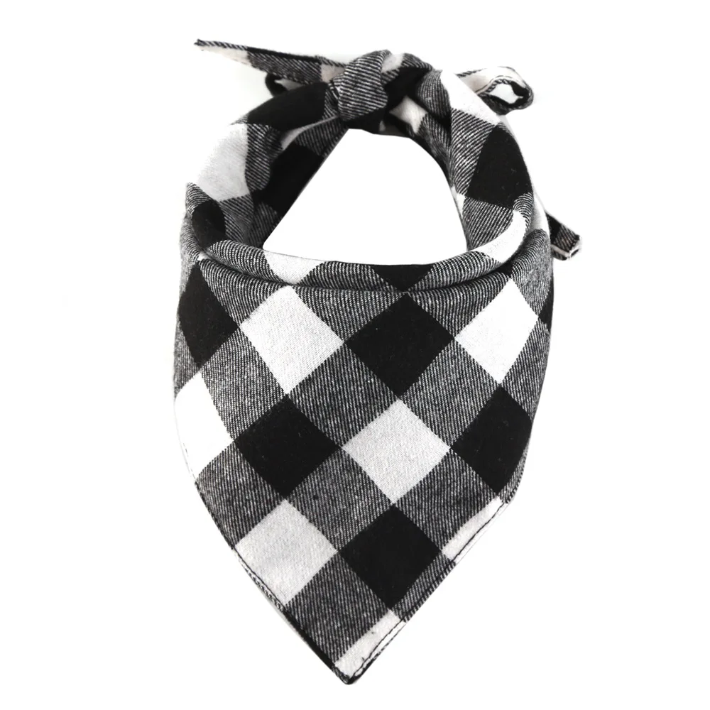 MGKPET Buffalo Plaid Dog Bandana 2 Pack - Cotton Bandanas Handkerchiefs Scarfs Triangle Bibs Accessories for Small Medium Large