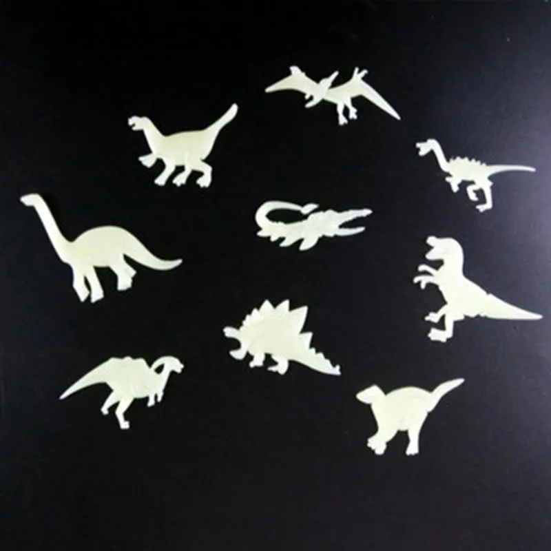 9 шт. светится в темноте динозавры игрушки наклейки 1 комплект наклейка на потолок детская комната забавные наклейки для украшения