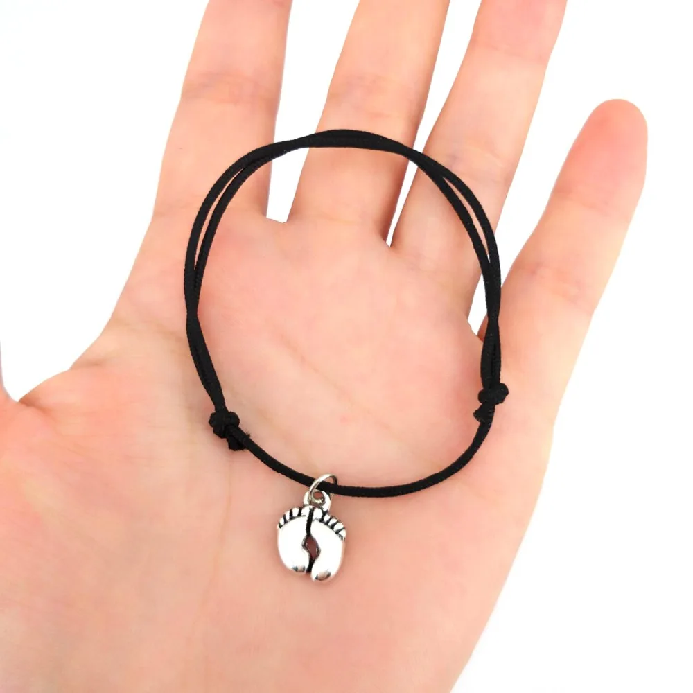 

hzew two footprint adjustable Bracelet Jewelry Charm Bracelets & Bangles gift for Couple or Kids
