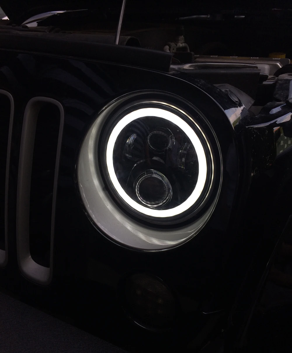7 дюймовый круглый светодиодный rgb фара drlheadlight Angel eye 4 5 дюймов передний бампер