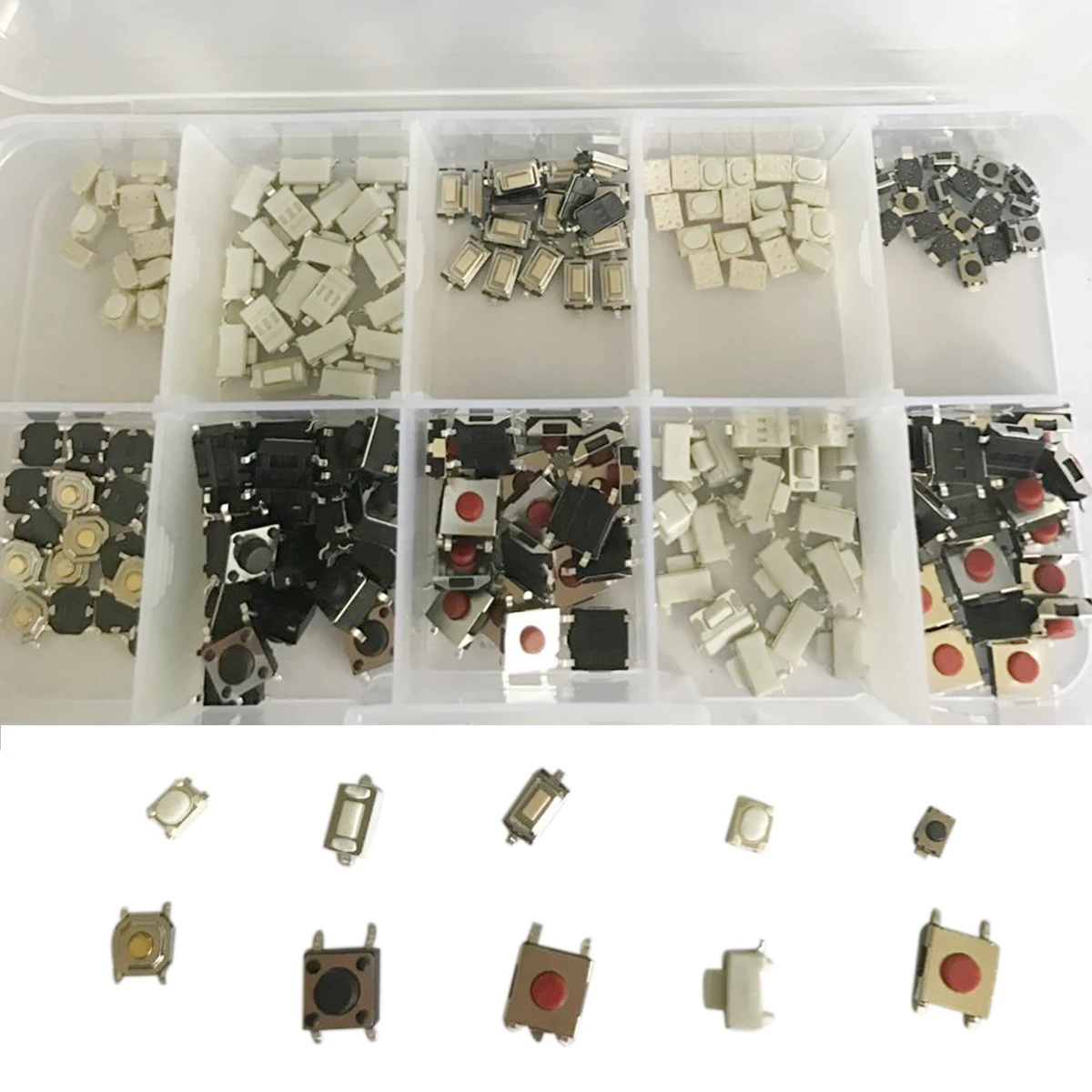 

200pcs 10 Types Tactile Push Switch Remote Control Key Micro Switch SMD SMT Switch Microswitch