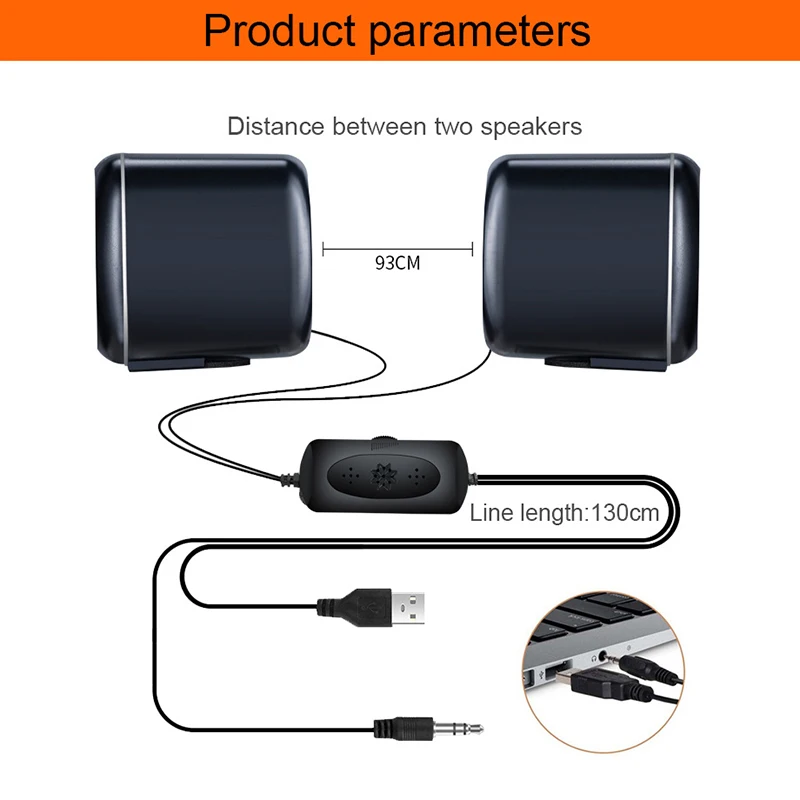 Проводные компьютерные колонки USB AUX басовый эффект мини сабвуфер динамик для