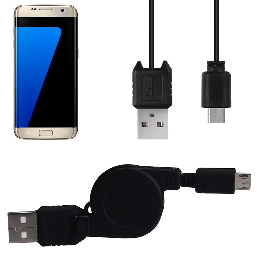 V8 передачи Зарядное устройство Micro USB кабель для передачи данных для samsung Galaxy S7 S7edge Телескопический кабель USB для подключения с ПК/ноутбука через USB порт