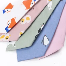 Мультяшный хлопковый галстук в виде стрелки с животным принтом мужской галстук женский галстук собака кошка овца Лев Пингвин, лиса галстук Модный милый