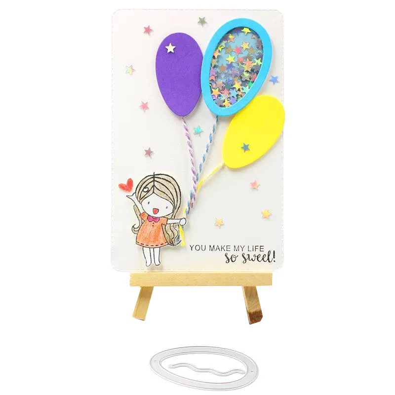 

KSCRAFT Balloon Shake Card Metal Cutting Dies Stencils for DIY Scrapbooking/photo album Decorative Embossing DIY Paper Cards