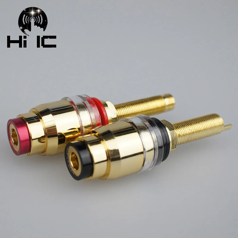 1 пара медных позолоченных клемм красный черный разъем HiFi усилитель Клемма