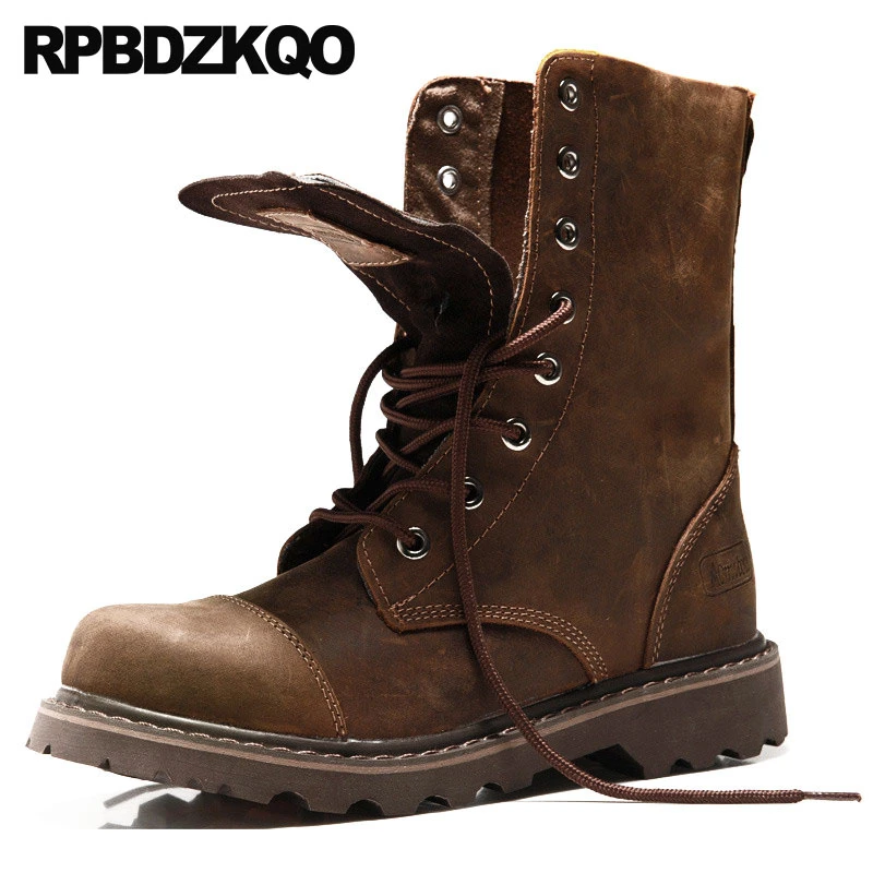 high calf laced boots