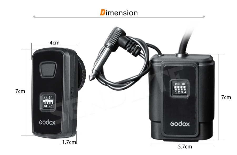 Canais Transmissor, Kit Receptor, Piont Gatilho Único para Câmera DSLR, 433 MHz