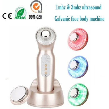 

1MHZ Ultrasound Body Firming 3MHZ Ultrasonic Deep Pores Cleansing Makeup Treatment Photon Rejuvenation Facial Beauty Massager