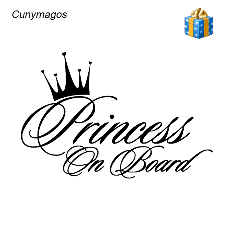 

PRINCESS ON BOARD Funny Personality Text Car Sticker Fashion Vinyl Decal Creative Car Body Window Decoration Sticker 16.5*10.9CM