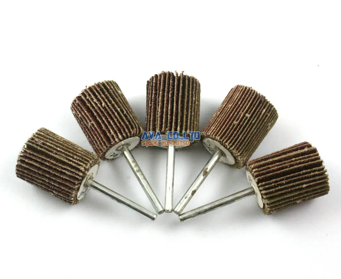 1 Set 5 Pieces 20x25mm Abrasive Flap Sanding Wheel 3mm Shank