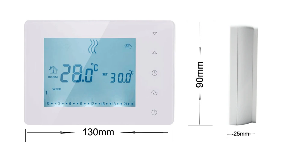 VANCOO RF беспроводной термостат Настенный Газовый Котел Отопление программируемый термостат температура аккумуляторы с контроллером питание