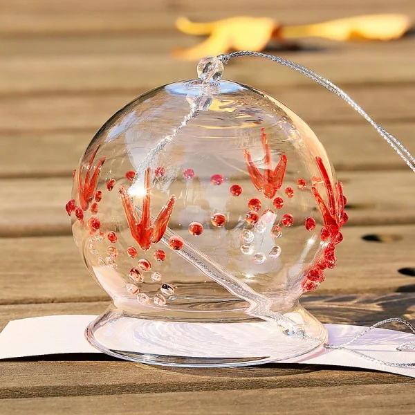Прозрачное стекло, ветряной колокольчик, стеклянный Фурин с травой, японский колокольчик, украшение для дома, весенние вечерние мероприятия - Цвет: C