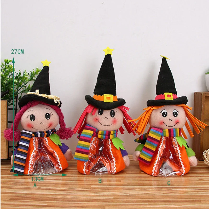 2018 new 3 Styles Halloween Candy Bags Cute Doll Candy Jar Storage Bottle Holder Kids Sweet Gift