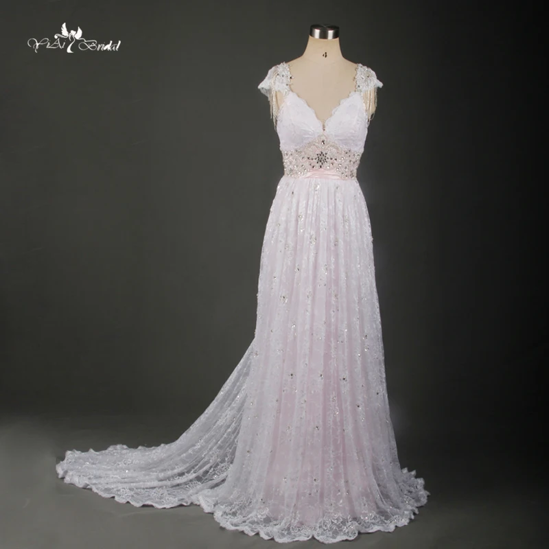 Simple Blush Wedding Dress 5