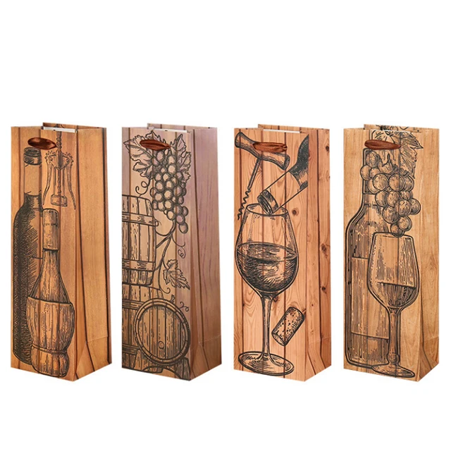 12pcs 12x9x35cm paper wine bags red black gift bag single wine paper bag thickening holiday gift.jpg 640x640