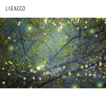 

Laeacco Night Big Tree Firefly Light Bokeh Dreamy Baby Photography Background Customized Photographic Backdrops For Photo Studio