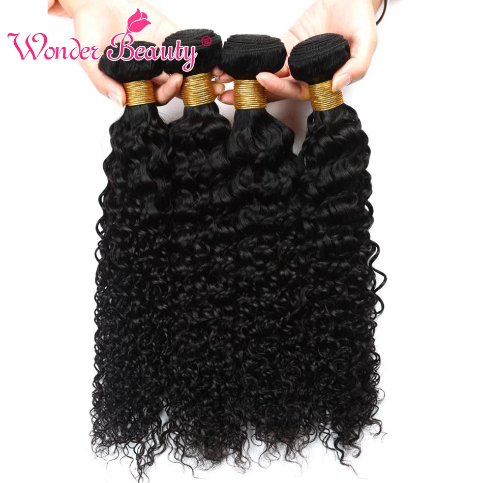 

Wonder Beauty Hair Brazilian Kinky Curly 100% Human Hair Weaving non remy Customized 8-28 Inches 3 bundles deal Extensions