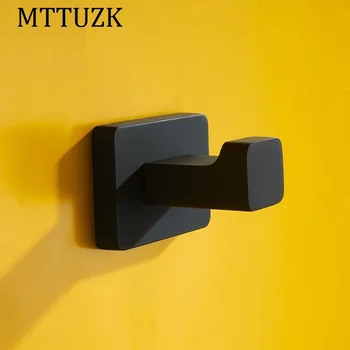 

MTTUZK Black Square Clothes hooks Kitchen hooks living room wall hanging door rear hook for cap,coat,Clothes,towel hooks