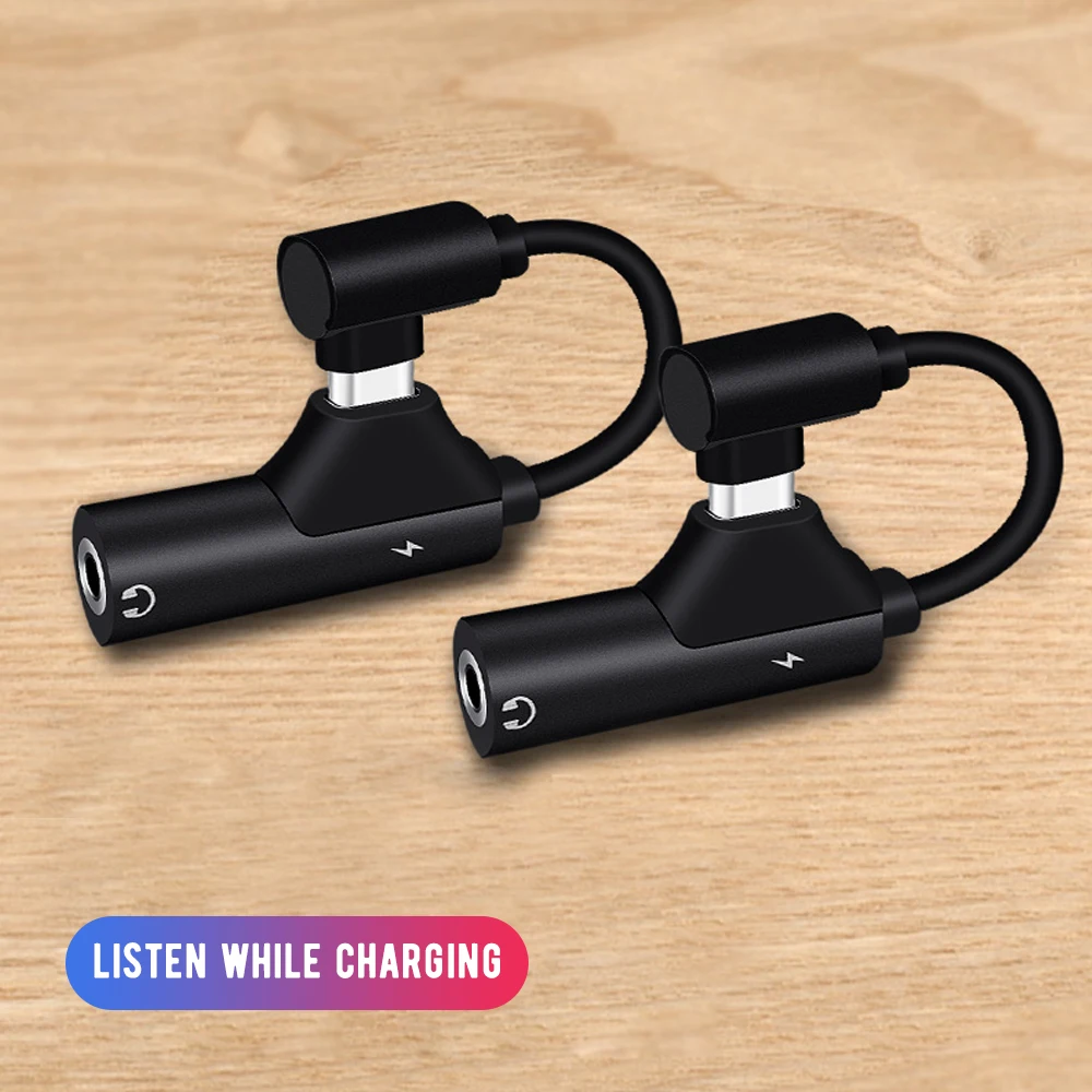 Type C To 3.5 mm Earphone Jack Adapter 2 in 1 USB C Audio Cable Converter Charging Splitter Headphone Adapter For Samusng A30