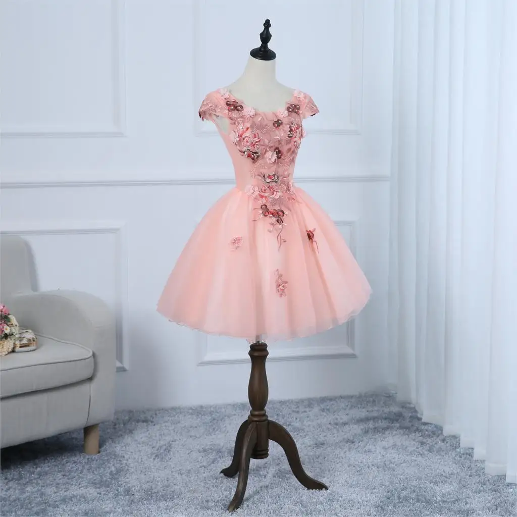 Новинка; розовое платье с коротким рукавом для девушек и женщин; платье принцессы для подружки невесты; танцевальное праздничное платье