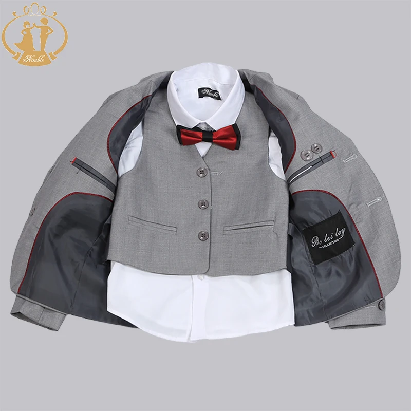 Nimble/деловой костюм для мальчиков; 3 предмета; Лидер продаж; классическая детская зимняя одежда; однобортная Одежда для маленьких мальчиков; официальная одежда для мальчиков