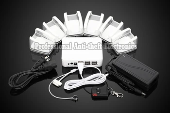 

6 port cell phone security display alarm system with acrylic holder and remote control free shipping