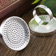 25 мм 4 шт. светильник с посеребренным покрытием регулируемое латунное кольцо настройки пустой/база, подходит 25 мм Стеклянные Кабошоны, кнопки; кольцо обрамление K1-23