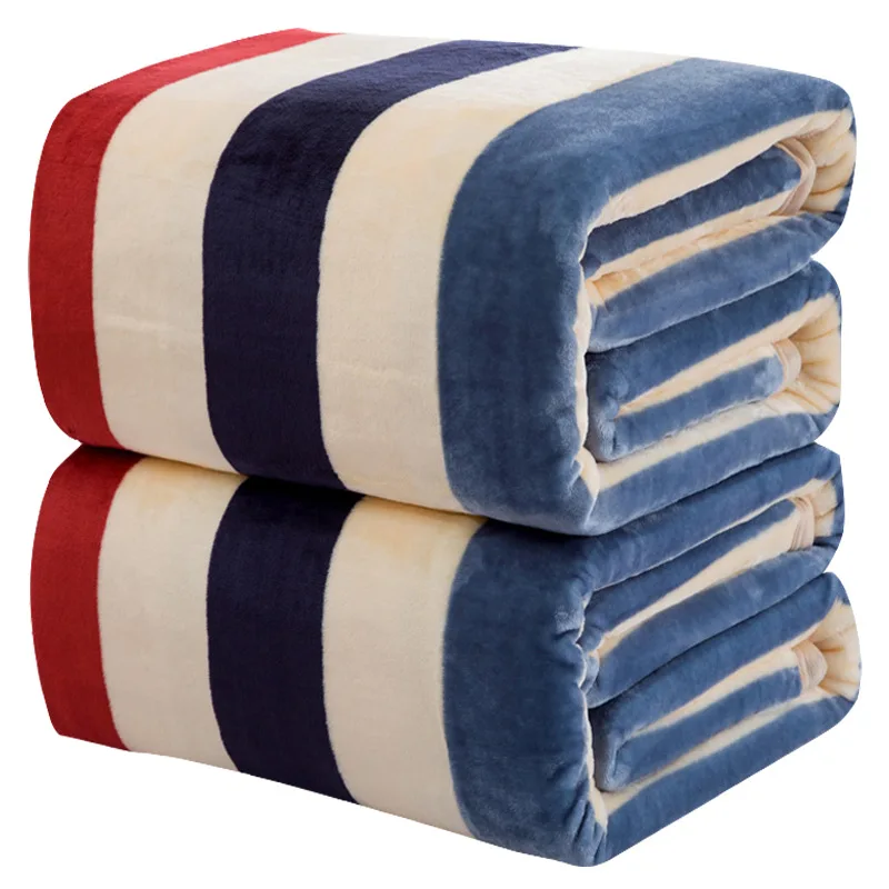 

2018 Polyester Coral fleece Blanket warm soft fleece blanket double layer throw on Sofa Bed Plane Solid Bedspreads Home textilet