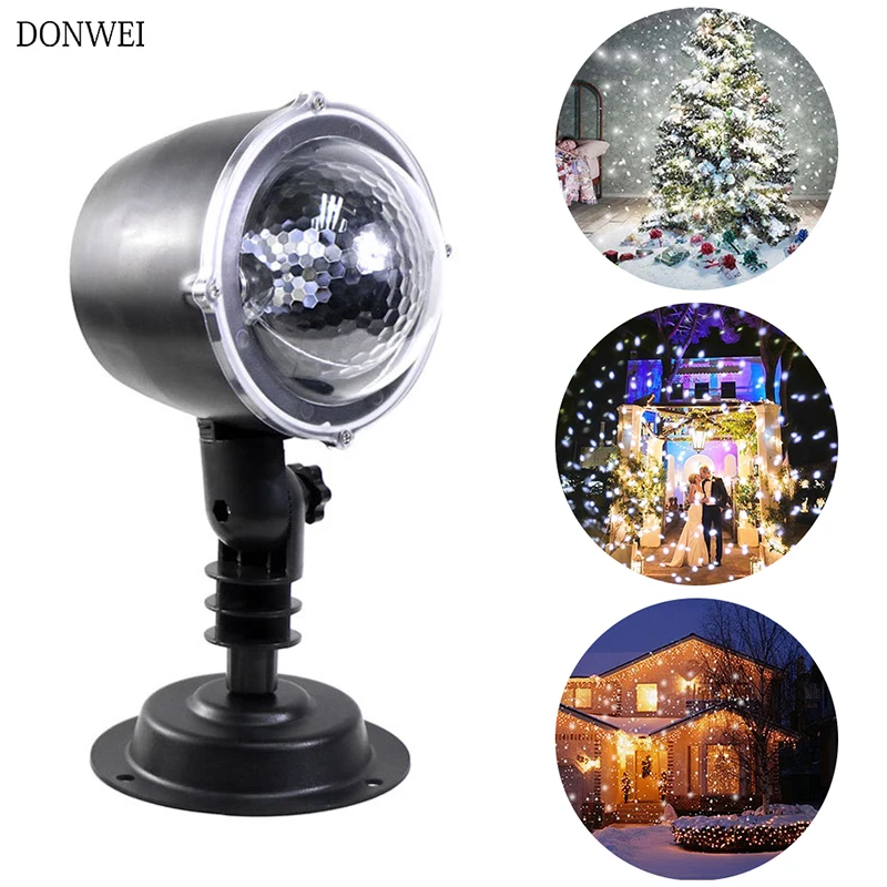 Mini Snowfall Projector IP65 Moving Snow Outdoor Garden Laser Projector Lamp Christmas Snowflake