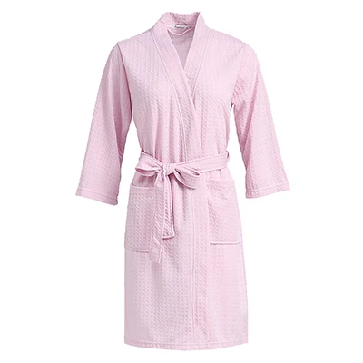 Одна распродажа, мужские вафельные банные мужские халаты размера плюс, водопоглощающее сексуальное кимоно, халат, мужской халат, уход за кожей, халаты для отдыха - Цвет: Men Pink