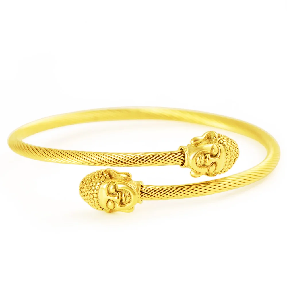 Fashion Punk Cable Bracelets Jewelry Gold Black Stainless Steel