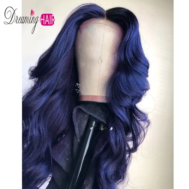 dark blue wig